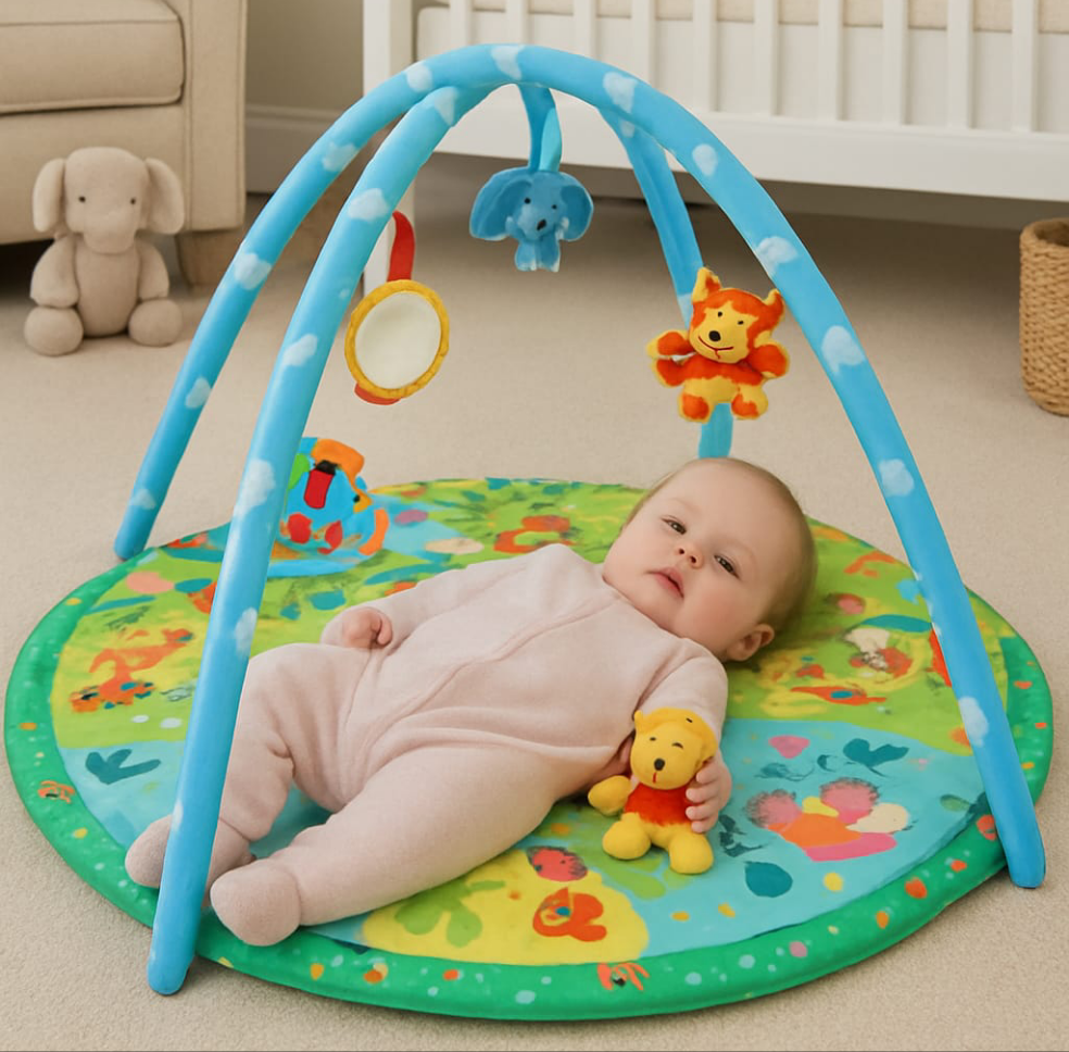 Baby Play Gym Mat with Hanging Toys – Soft & Interactive Activity Playmat for Kids