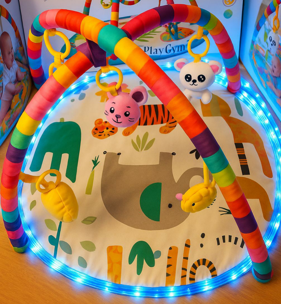Baby Play Gym Mat with Hanging Toys For Newborn – Soft & Interactive Activity Playmat