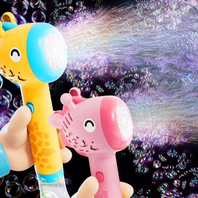 Giraffe Bubble Gun Machine for Kids – Cute Design with Free Bubble Water Bottle