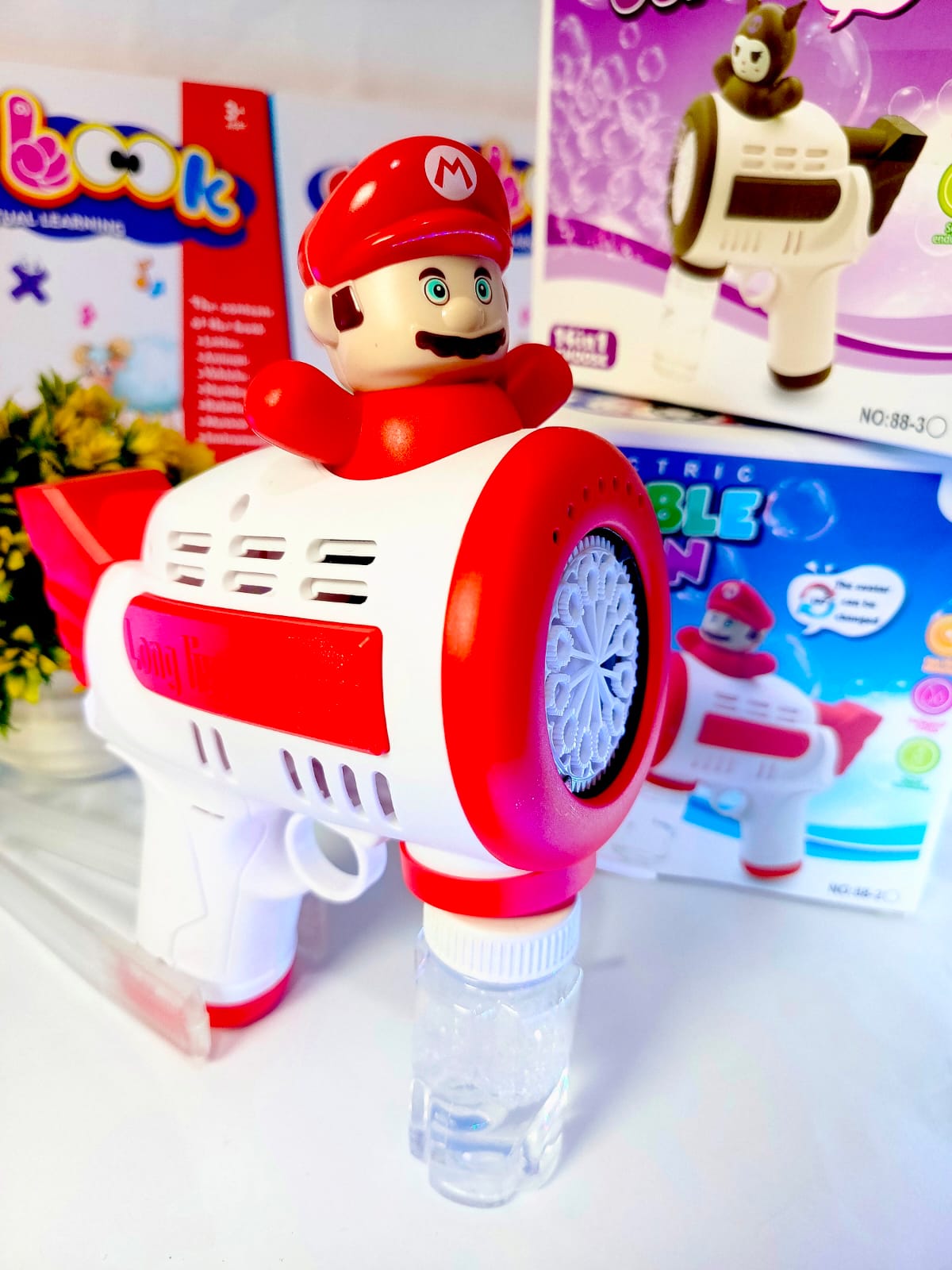Cartoon Bubble Gun Machine For Kids With Free Water Bottle