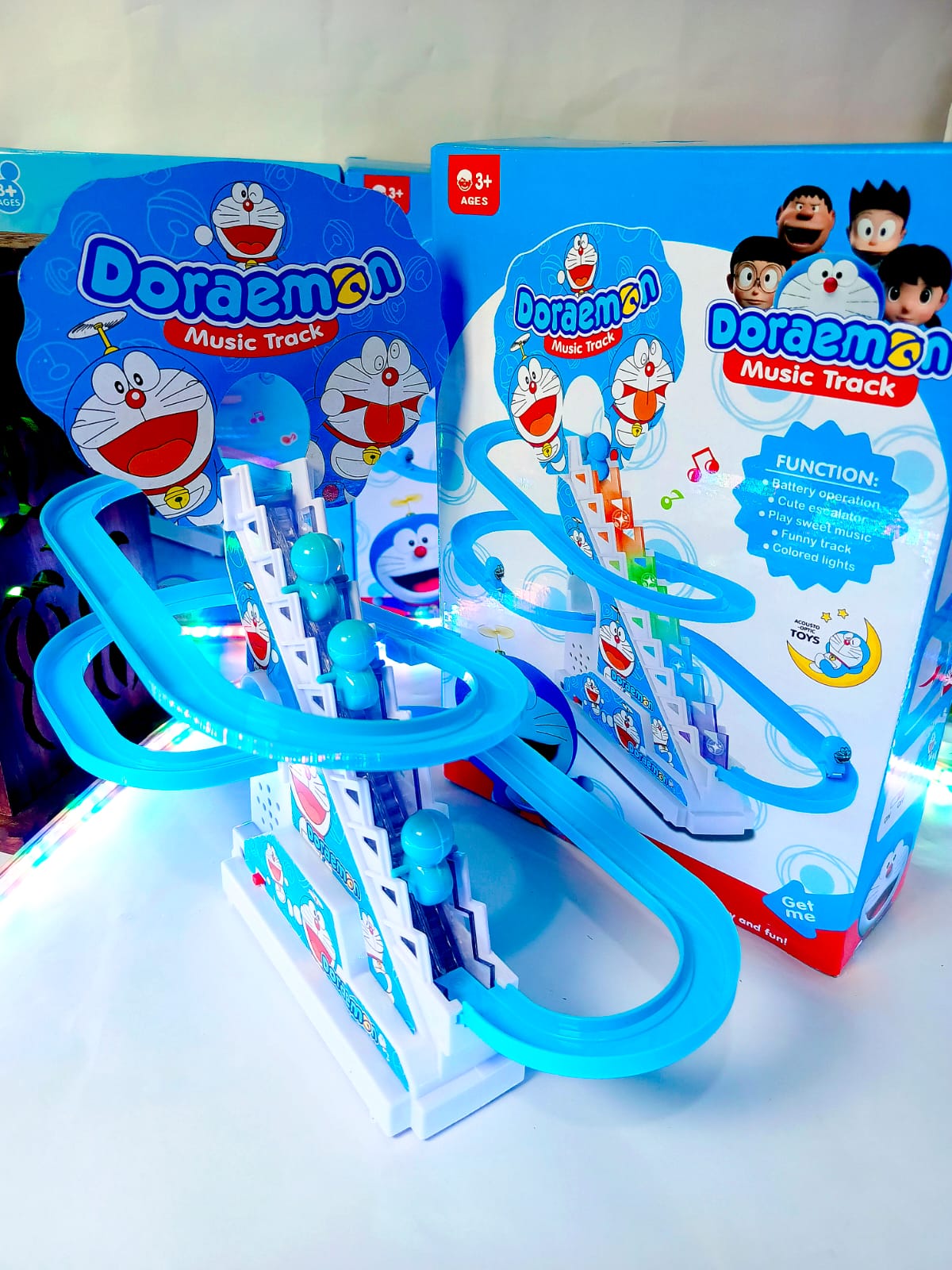 Doraemon Climbing Stairs Track Toy for Kids – With Light & Music