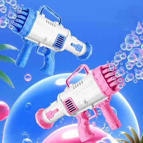 Bazooka Bubble Gun Machine for Kids – 32 Holes with Free Bubble Water Bottle