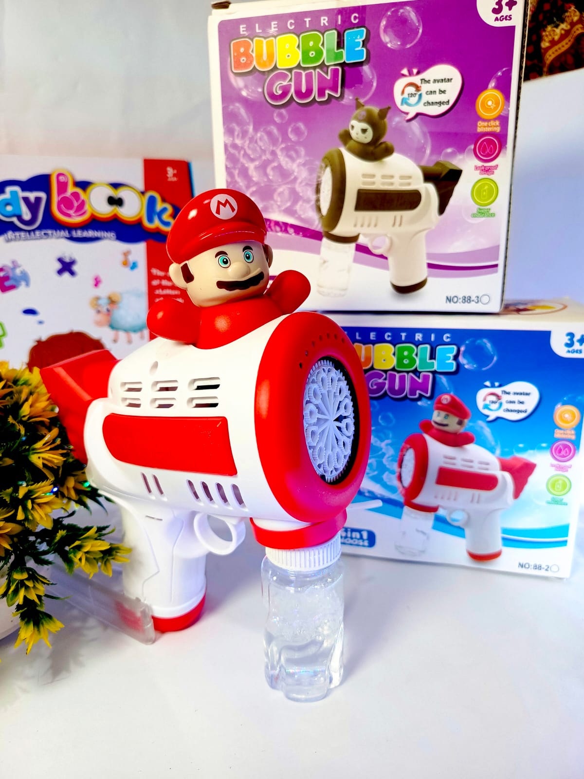 Cartoon Bubble Gun Machine For Kids With Free Water Bottle
