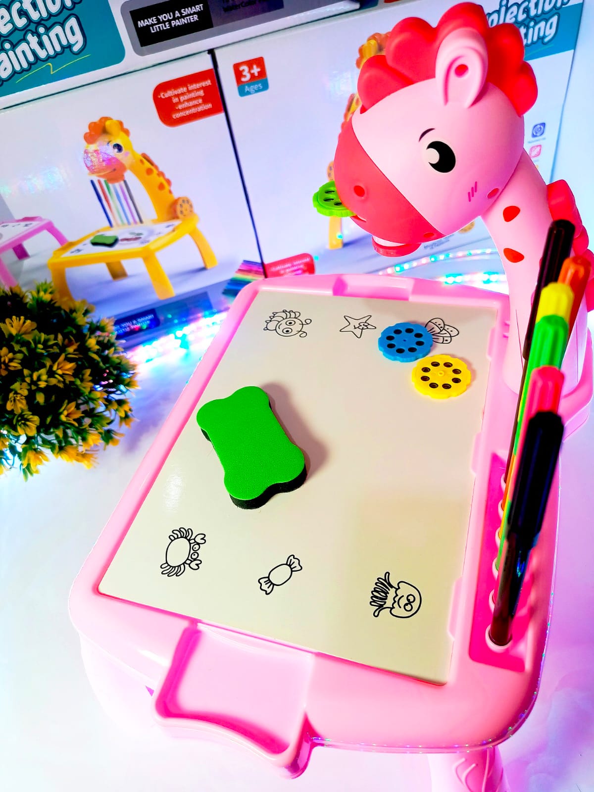 Projector Painting & Drawing Board for Kids – LED Light Projection Art Set