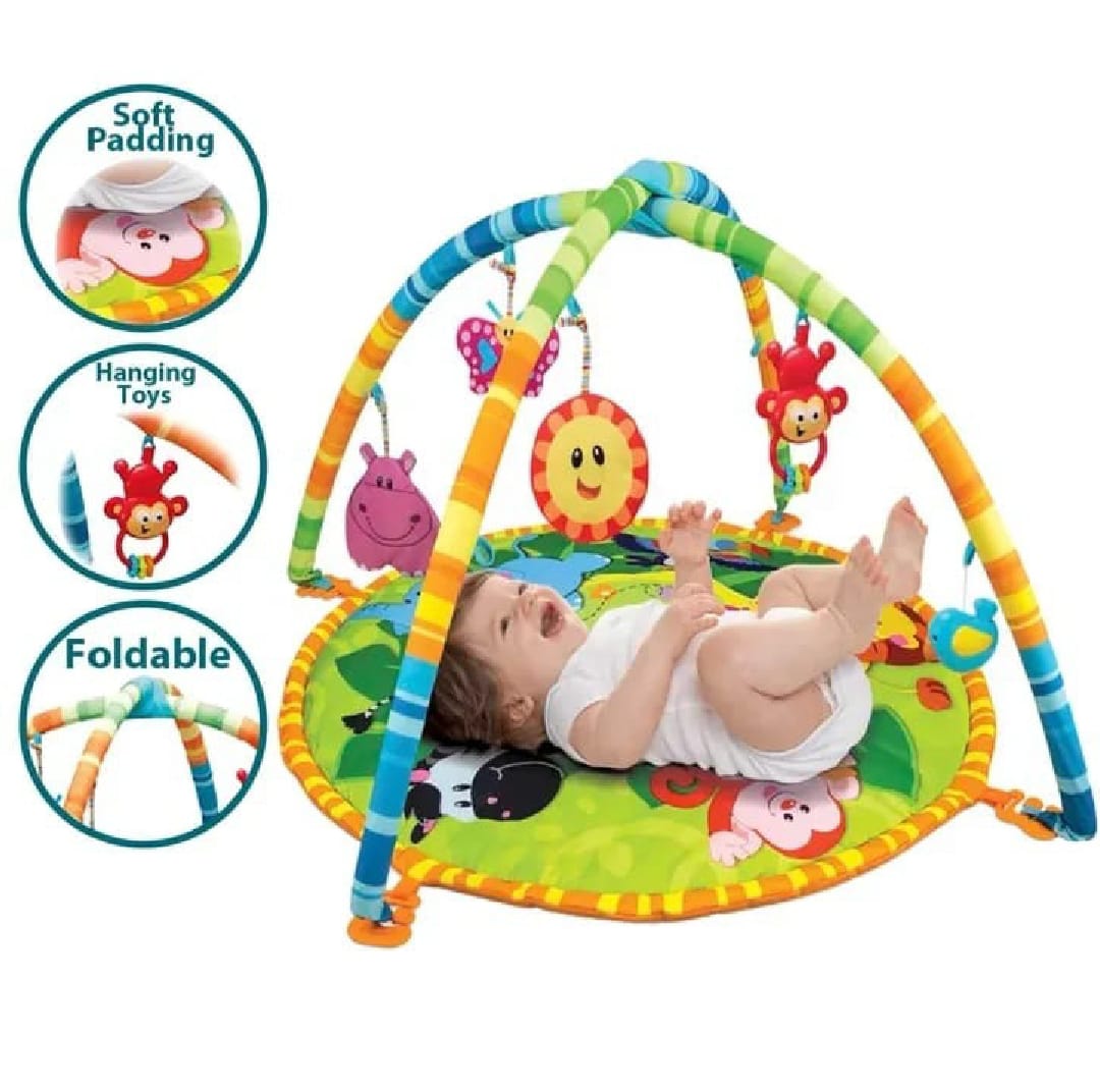 Baby Play Gym Mat with Hanging Toys – Soft & Interactive Activity Playmat for Kids
