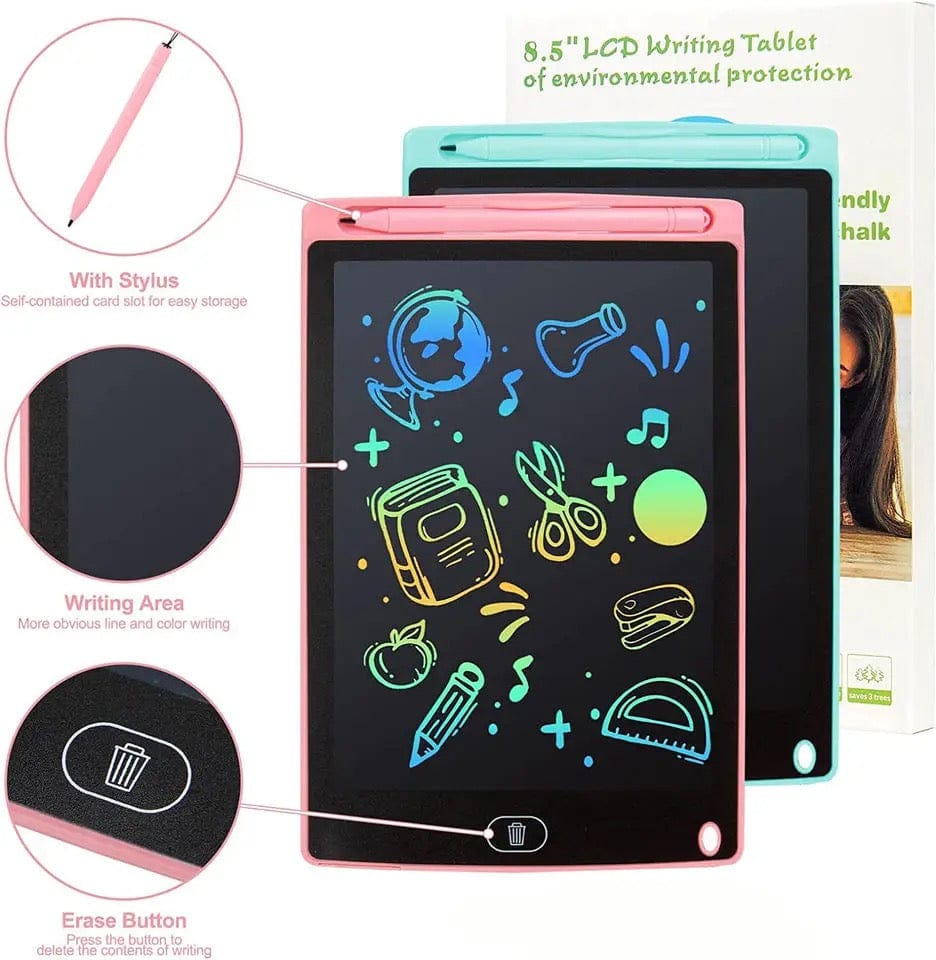 LCD Writing & Drawing Tablet 8.5 Inch for Kids – Portable Erasable Screen Board