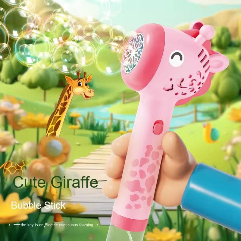 Giraffe Bubble Gun Machine for Kids – Cute Design with Free Bubble Water Bottle