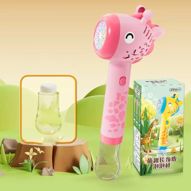 Giraffe Bubble Gun Machine for Kids – Cute Design with Free Bubble Water Bottle