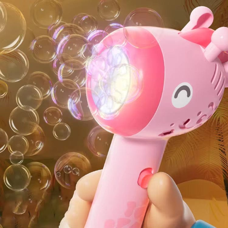 Giraffe Bubble Gun Machine for Kids – Cute Design with Free Bubble Water Bottle