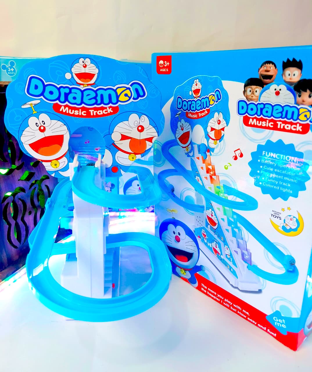 Doraemon Climbing Stairs Track Toy for Kids – With Light & Music