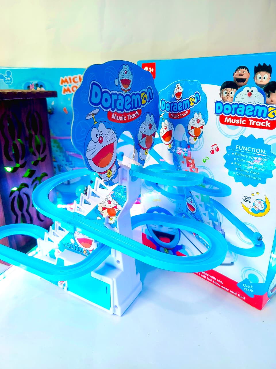 Doraemon Climbing Stairs Track Toy for Kids – With Light & Music