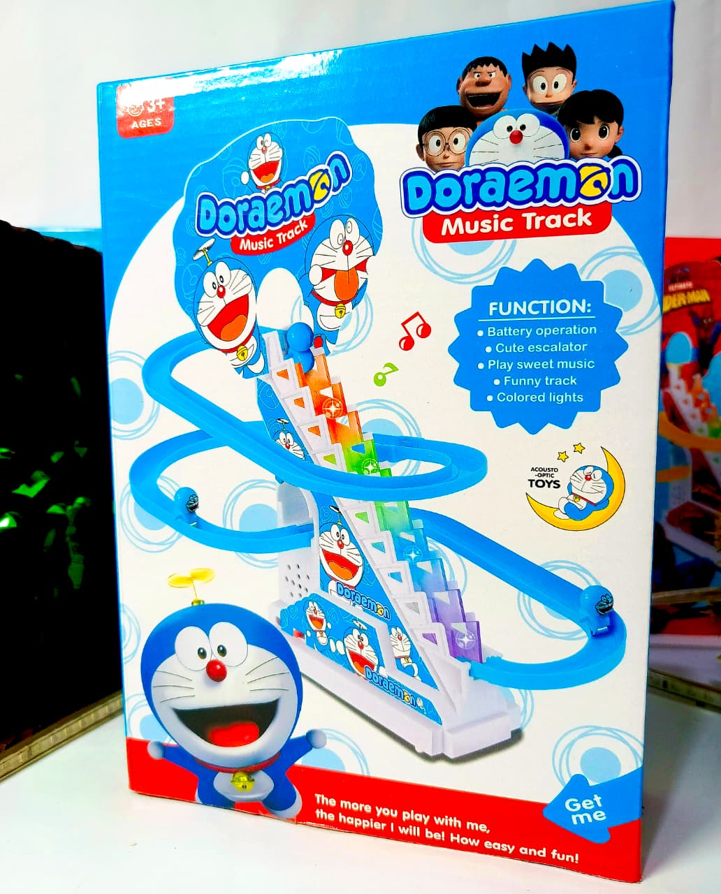 Doraemon Climbing Stairs Track Toy for Kids – With Light & Music