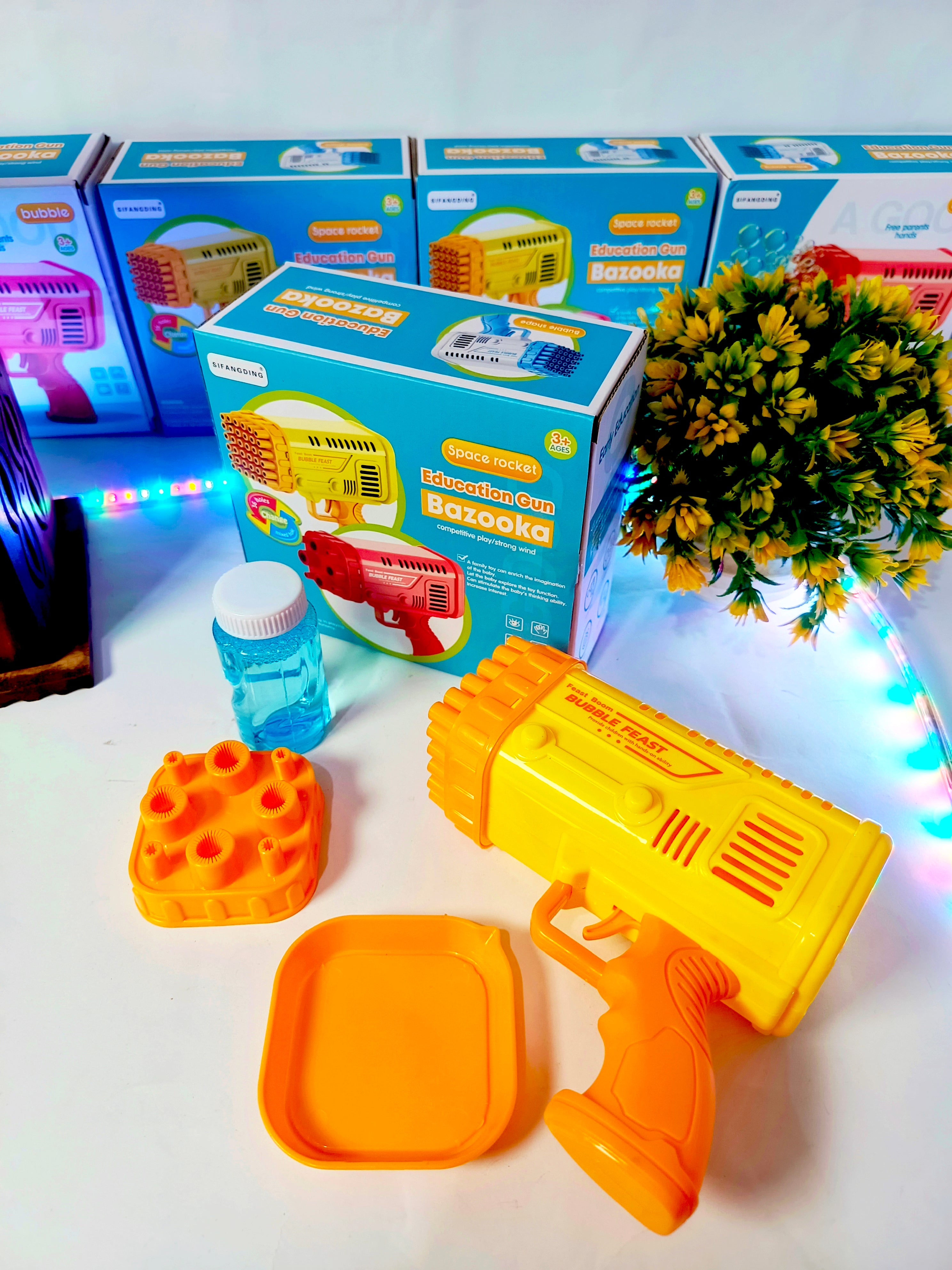 Bazooka Bubble Gun Machine for Kids – With Free Bubble Water Bottle