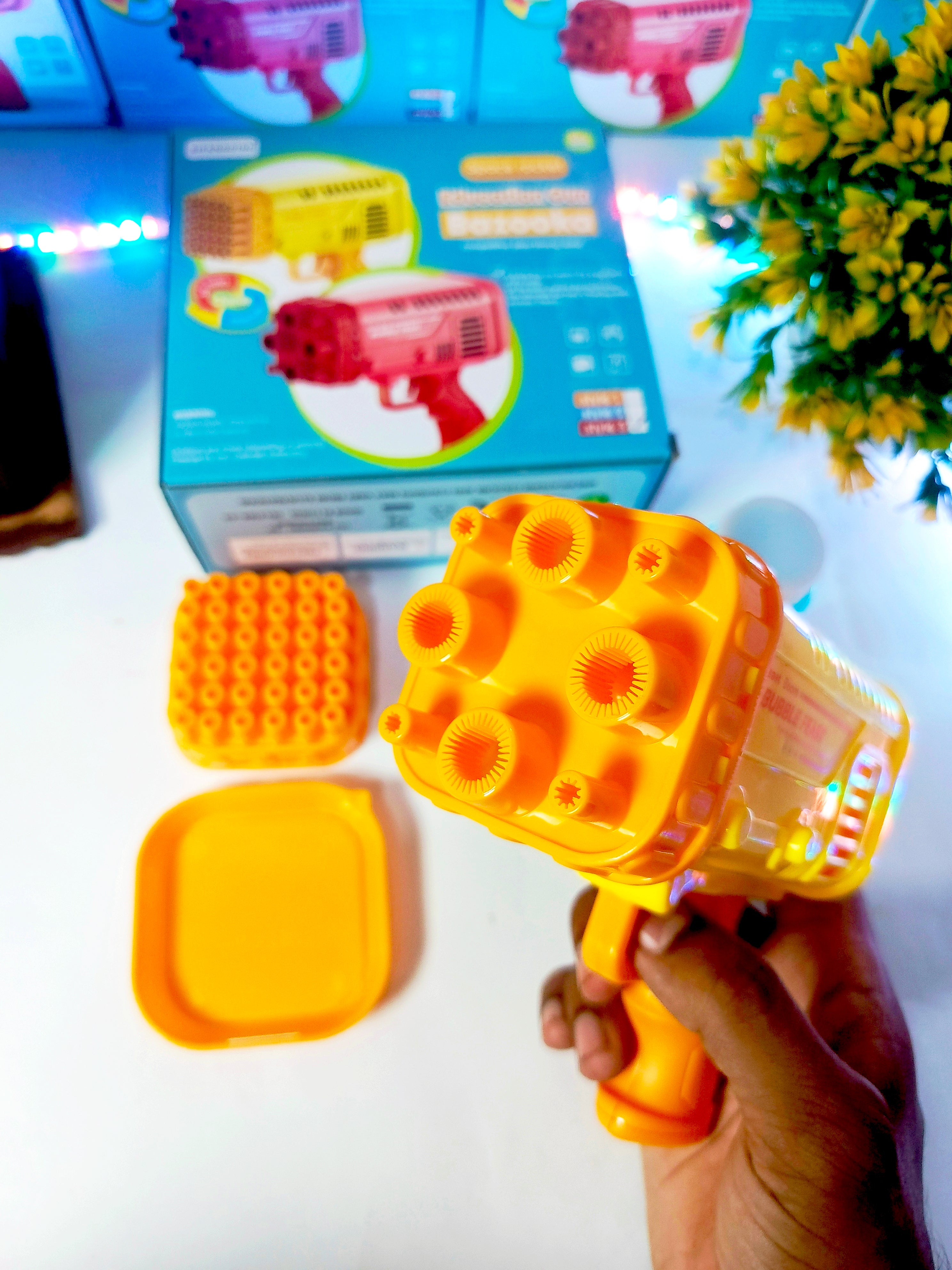 Bazooka Bubble Gun Machine for Kids – With Free Bubble Water Bottle