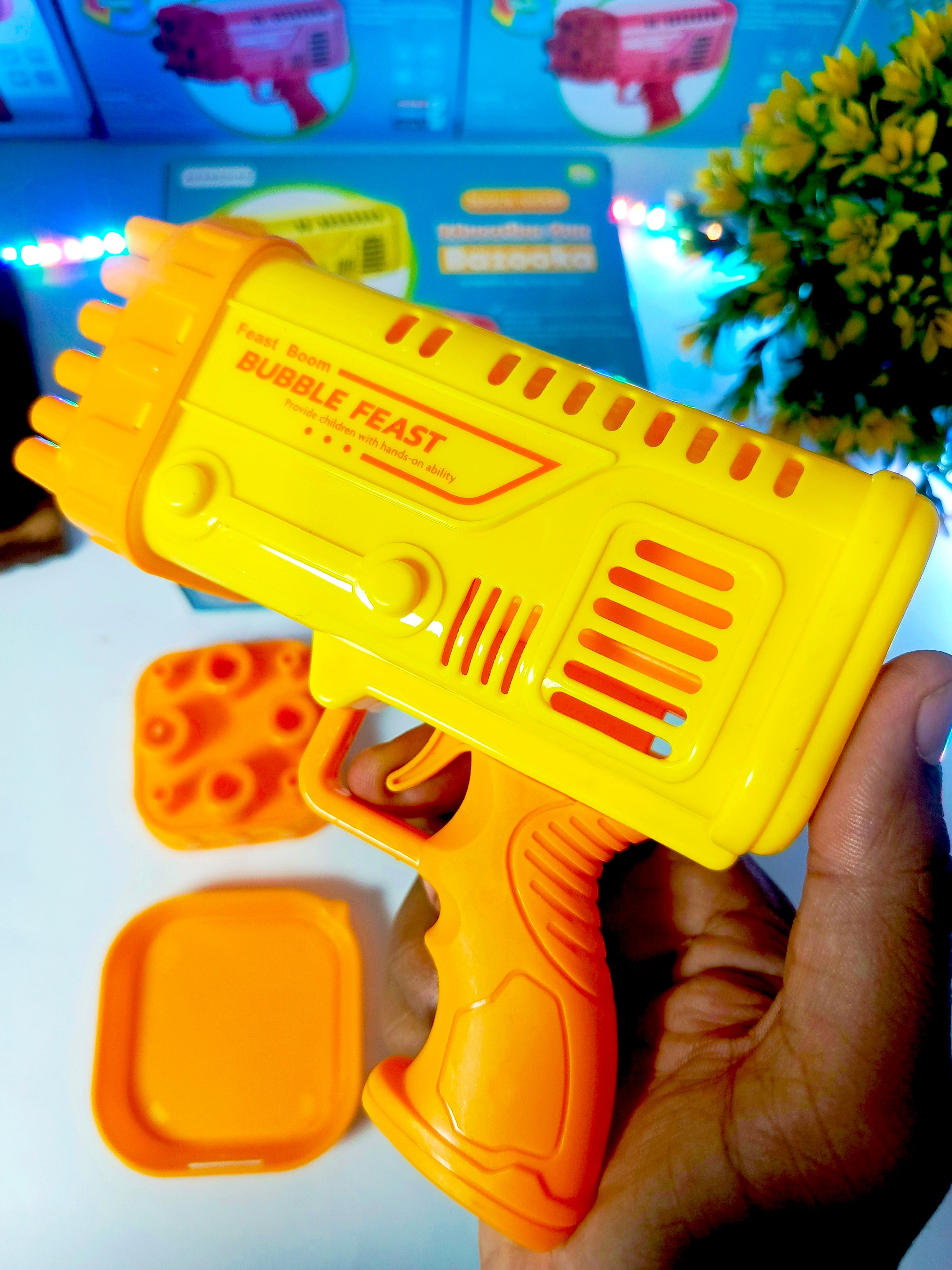 Bazooka Bubble Gun Machine for Kids – With Free Bubble Water Bottle