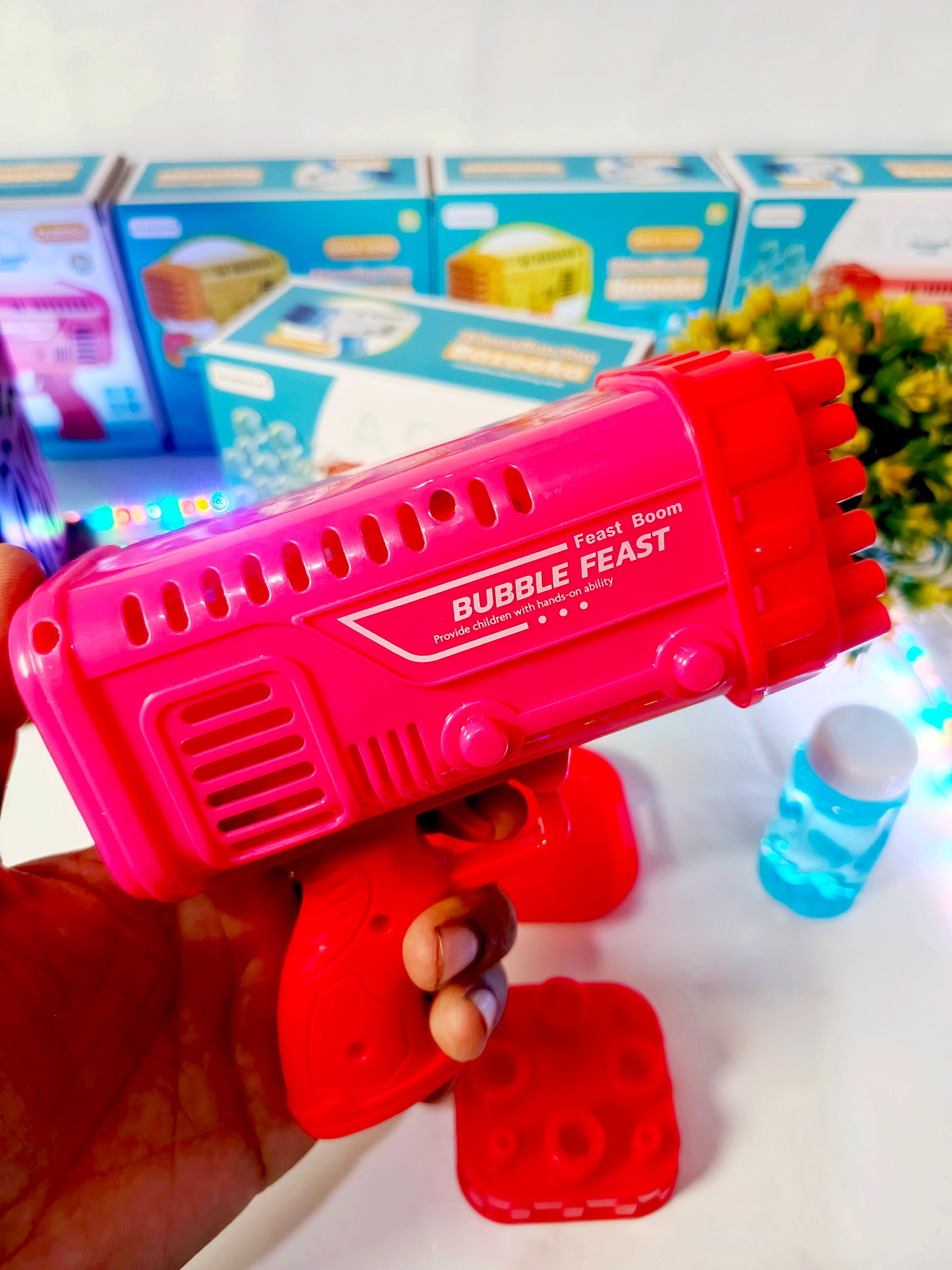 Bazooka Bubble Gun Machine for Kids – With Free Bubble Water Bottle