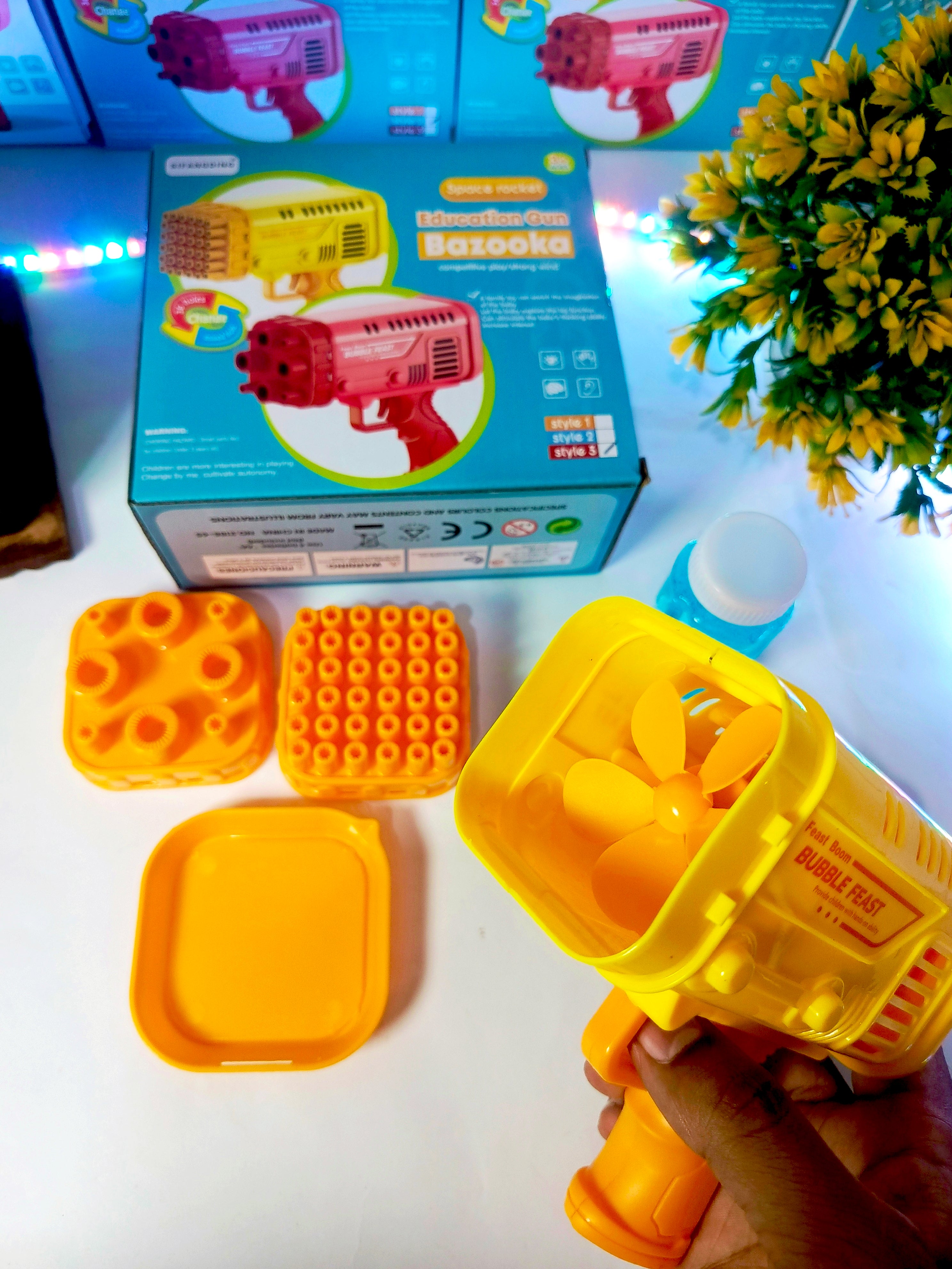 Bazooka Bubble Gun Machine for Kids – With Free Bubble Water Bottle