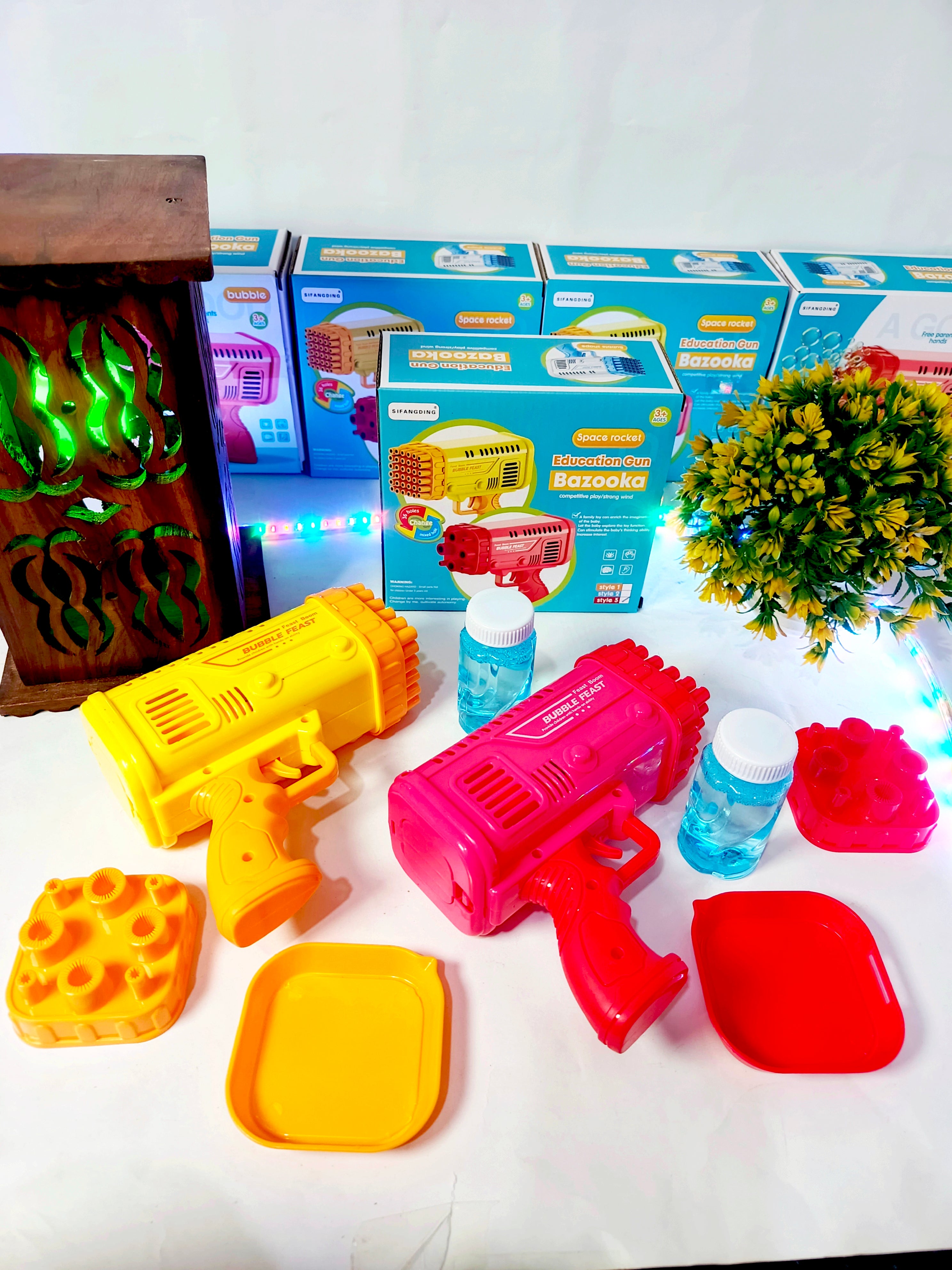 Bazooka Bubble Gun Machine for Kids – With Free Bubble Water Bottle