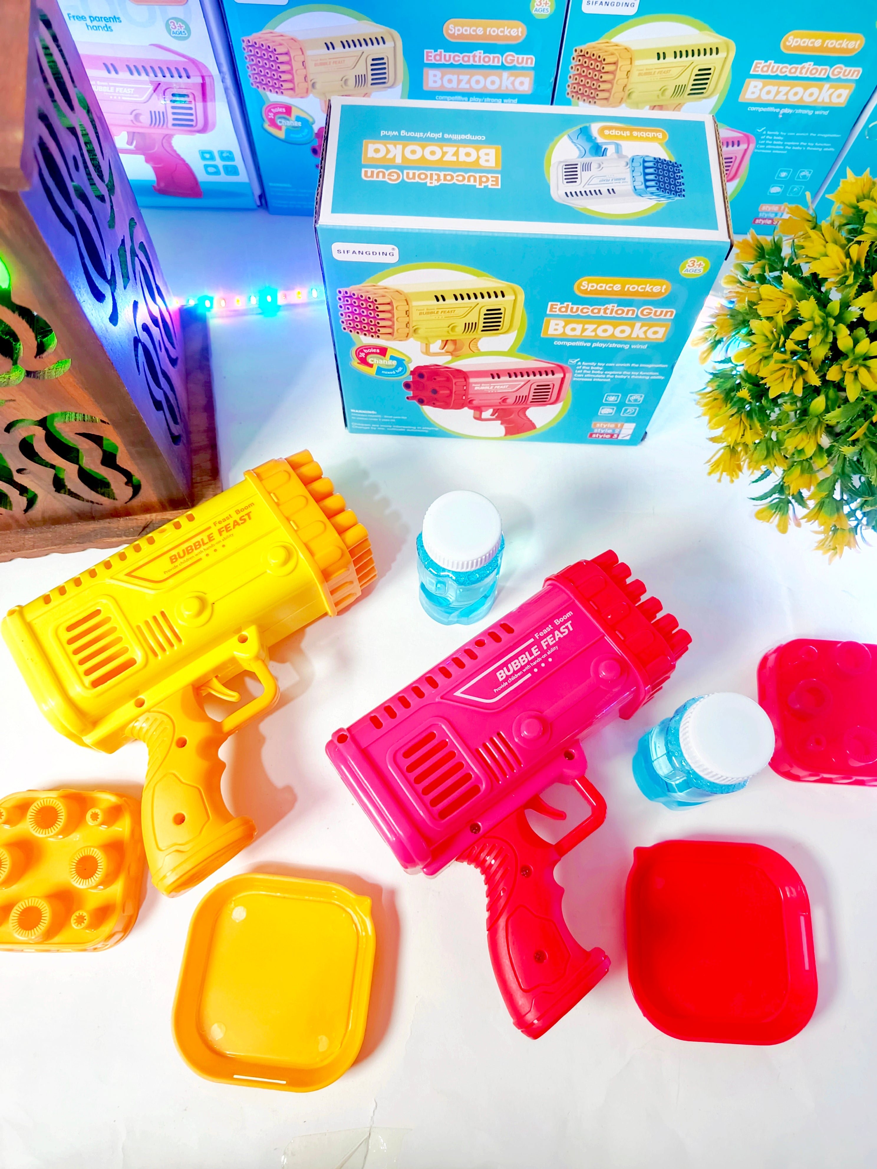 Bazooka Bubble Gun Machine for Kids – With Free Bubble Water Bottle