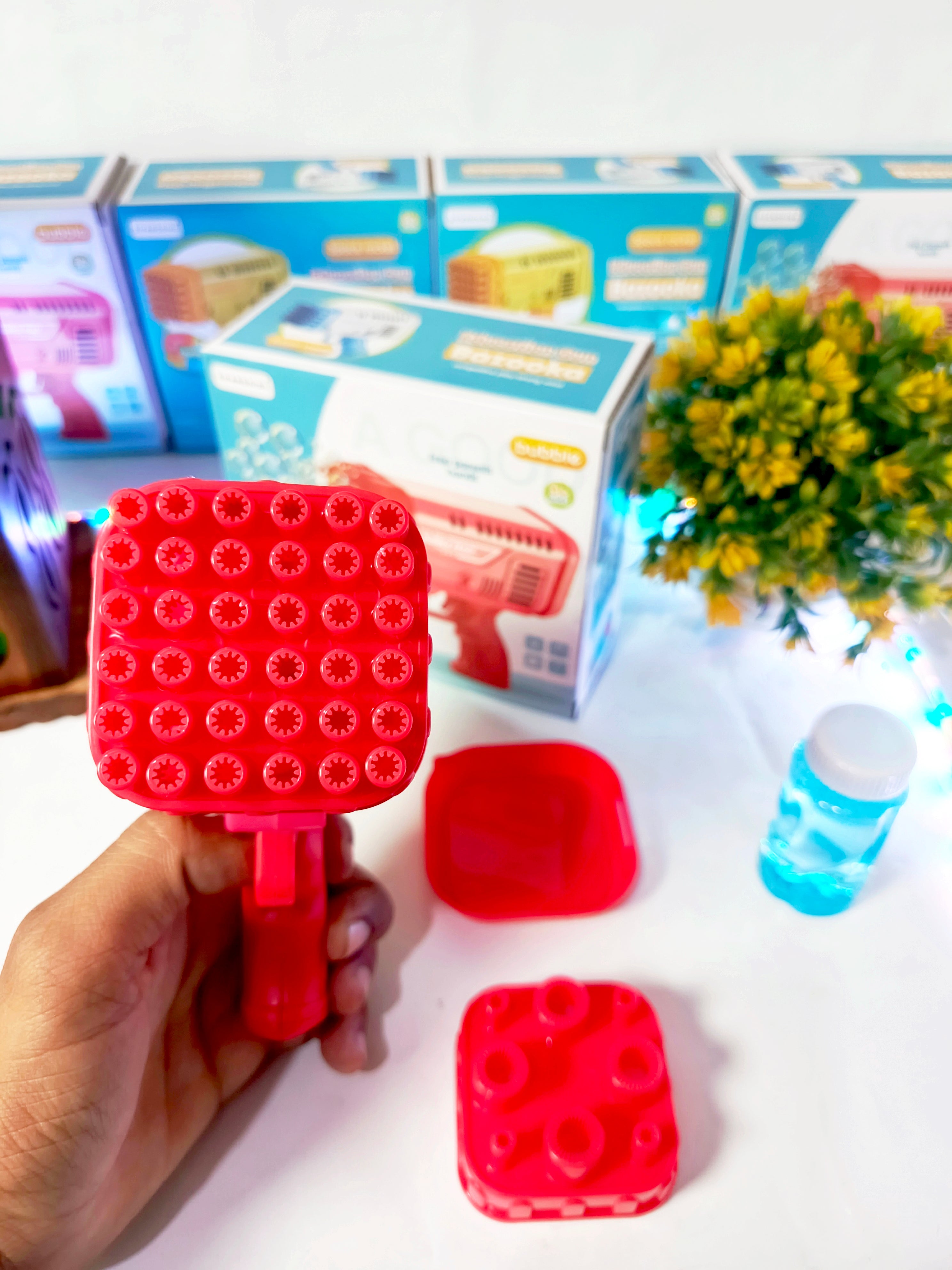 Bazooka Bubble Gun Machine for Kids – With Free Bubble Water Bottle